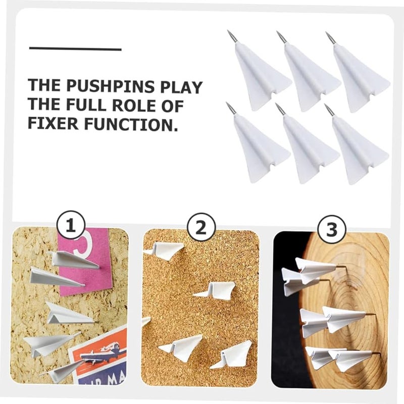 6 Pcs Colorful Paper Airplane Thumbtacks For Bedroom Decor Replaceable Push Pins - Image 2